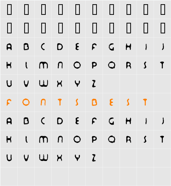 Tour de Font Character Map