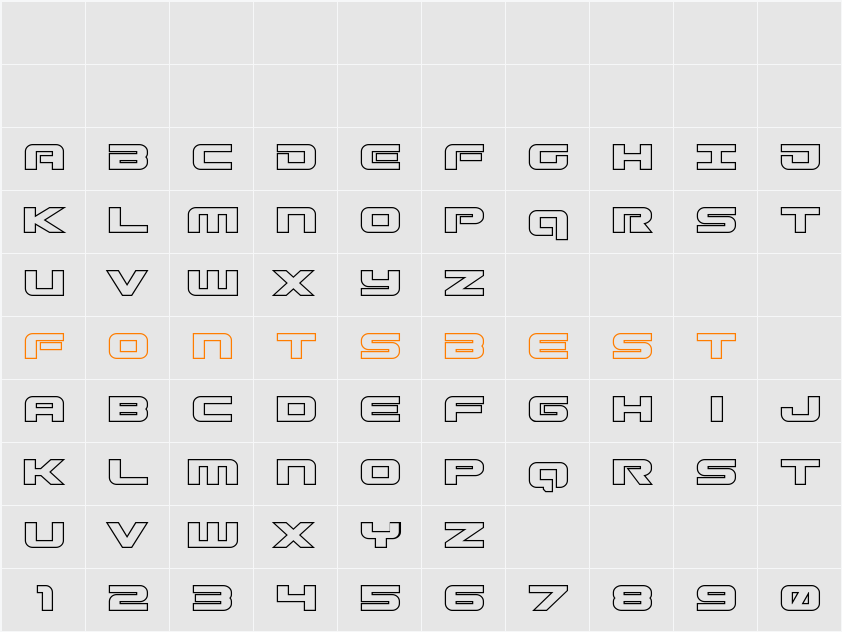 Gunship Outline Character Map