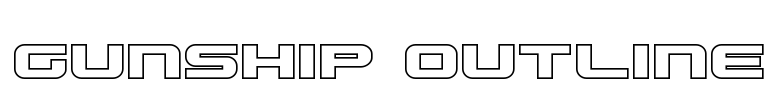 Gunship Outline Font Image