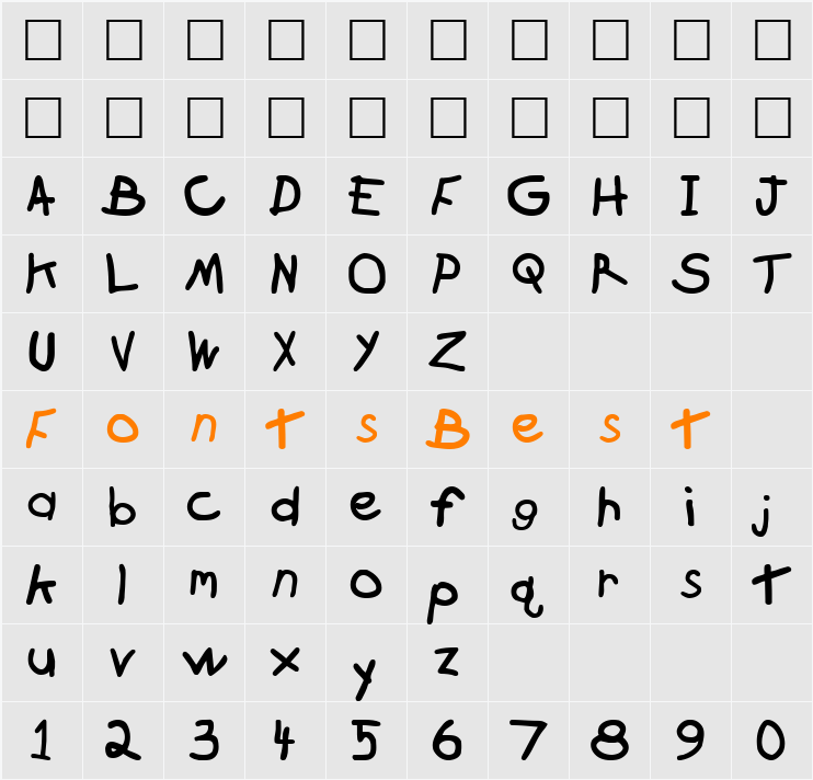 BrokenArrowDrive Character Map