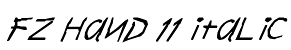 FZ HAND 11 ITALIC Font Image