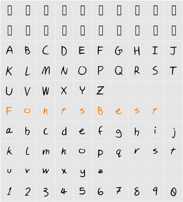 SammysScript Character Map