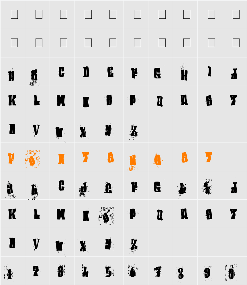 (el&font BLOCK) Character Map