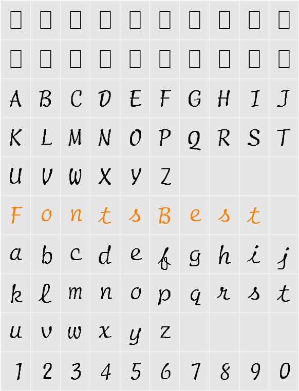 Frantic 1 Character Map