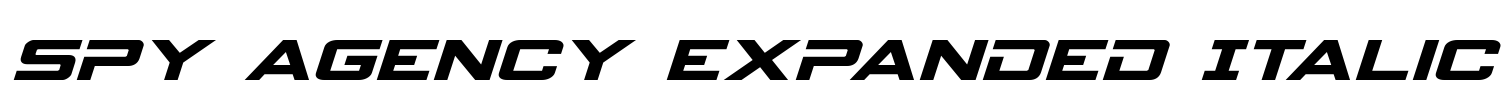 Spy Agency Expanded Italic Font Image