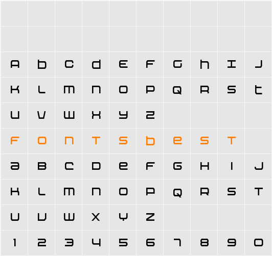 Nextwave Condensed Character Map