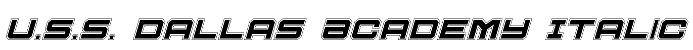 U.S.S. Dallas Academy Italic Font Image