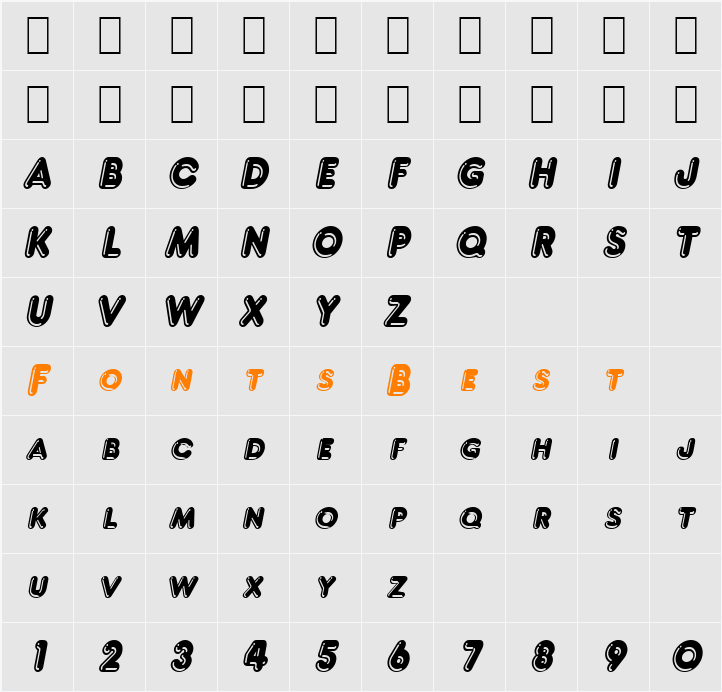 Francis High Lighted Character Map