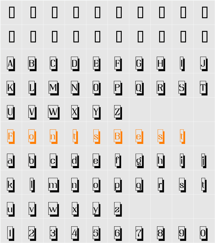 QwatickPlacard Character Map