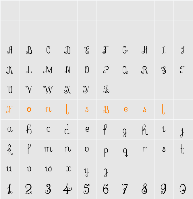 MAY1 Character Map