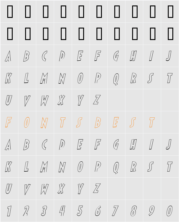 Sticky Moula BTN Outline Character Map