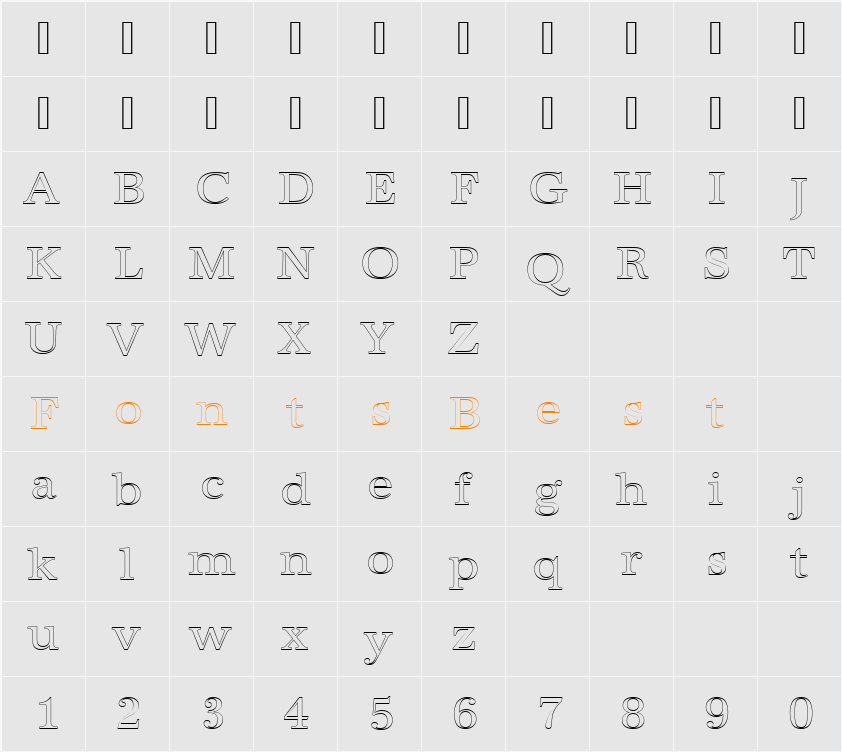 URWAntiquaTRegOu1 Character Map