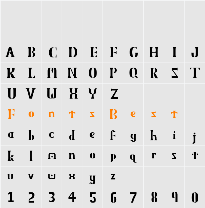 Obelisk MXVV Character Map
