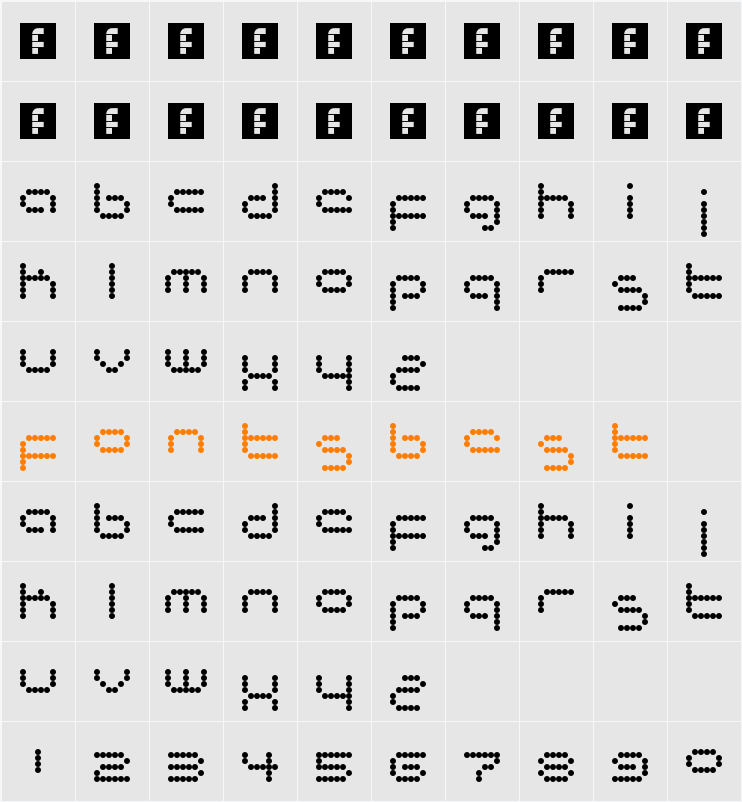 matrixtron Character Map