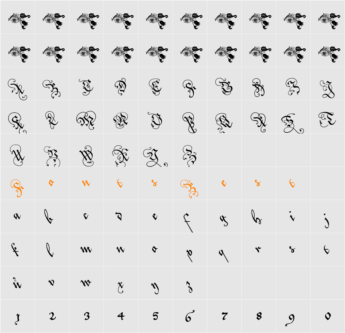 LovesLabour Character Map