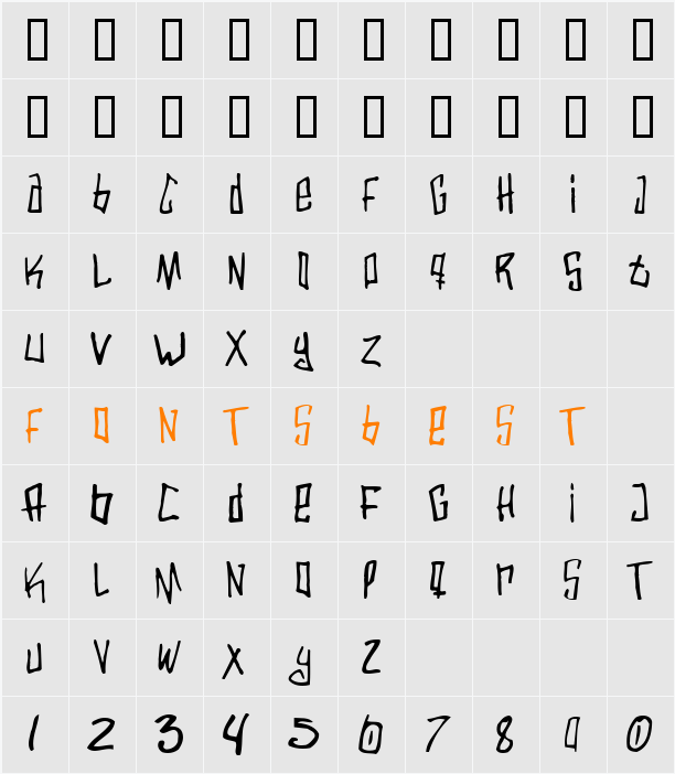 Varbee Character Map