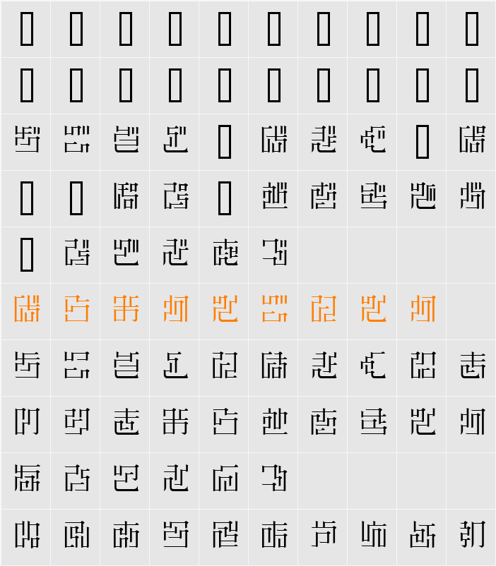 ZetueiMincho Character Map