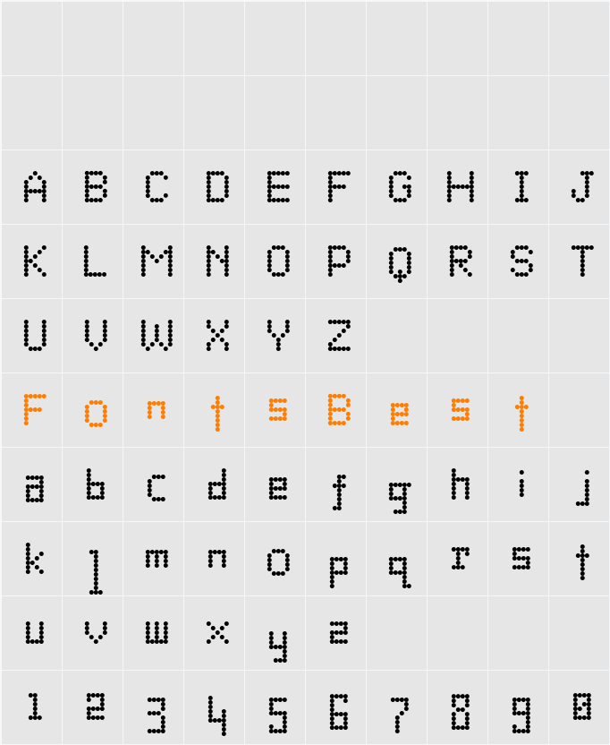 Dotto Alphabet Character Map