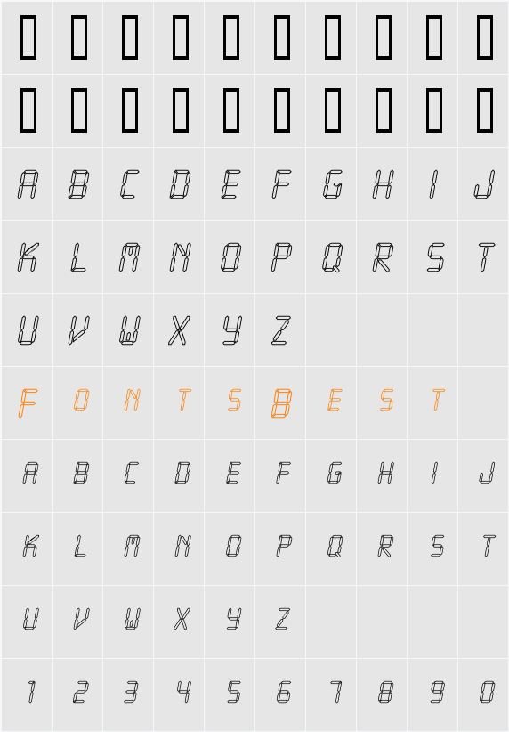 SegmentLCD Character Map