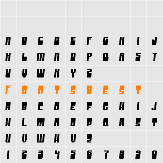 SF Groove Machine Character Map