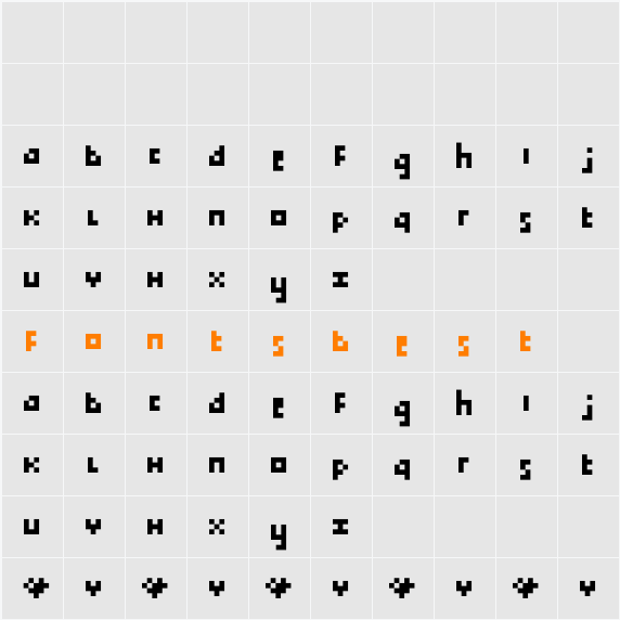 tokayz Character Map