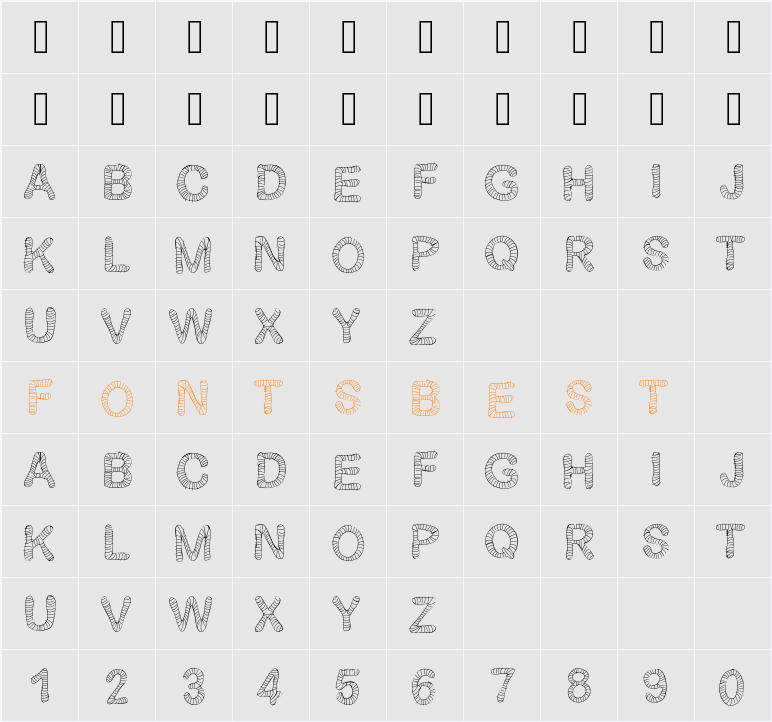 Gelstripped Character Map