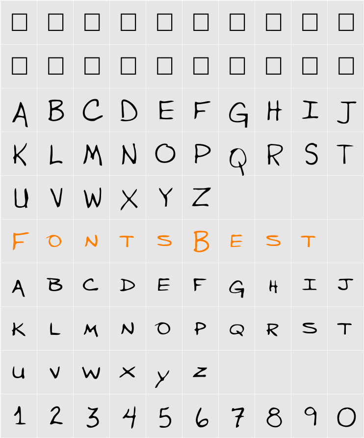 Waddle Character Map