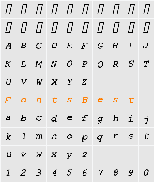 SF Espionage Medium Character Map