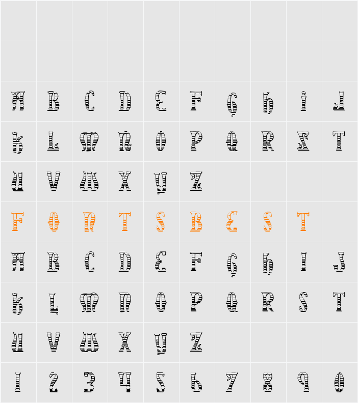 Xiphos Gradient Castle Character Map