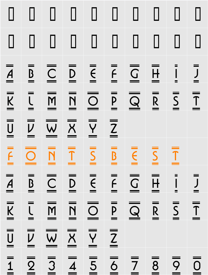 a_BosaNovaDc2Fr Character Map