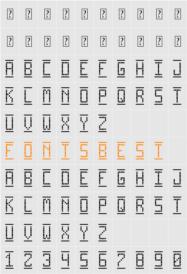 Pro Display tfb Character Map