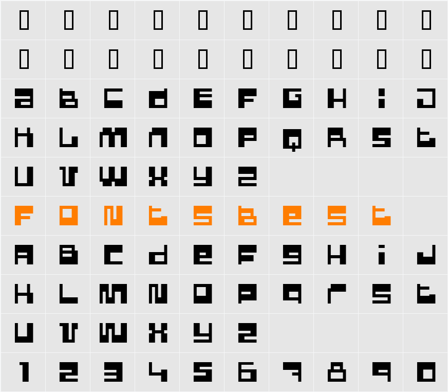 Pixel Power Character Map
