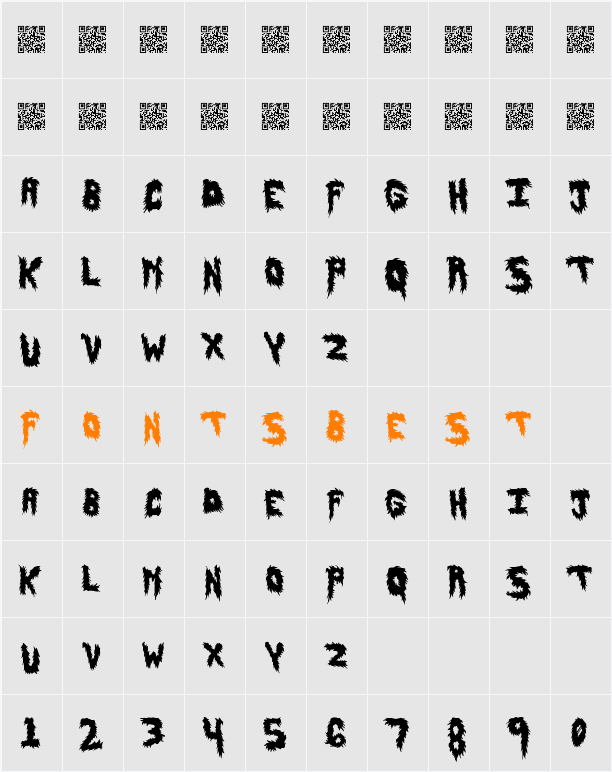 HairyFun Character Map