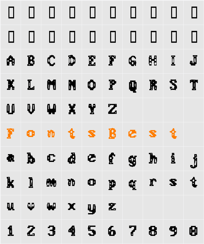 JI-Shoaly Character Map