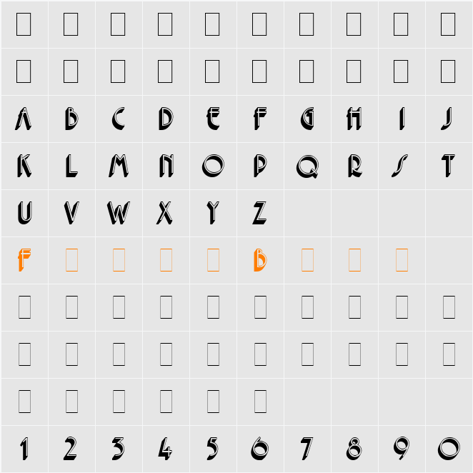 Premier Shaded LET Character Map