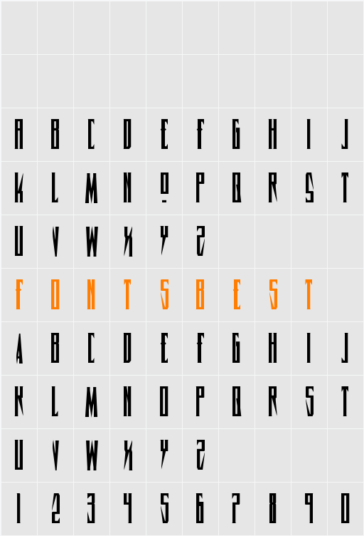 Timberwolf Condensed Character Map