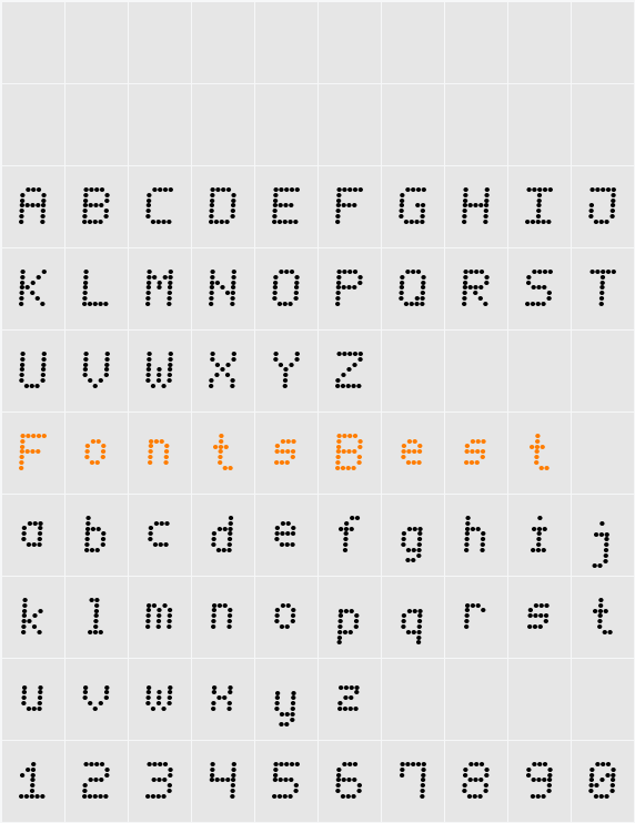 LED Counter 7 Character Map