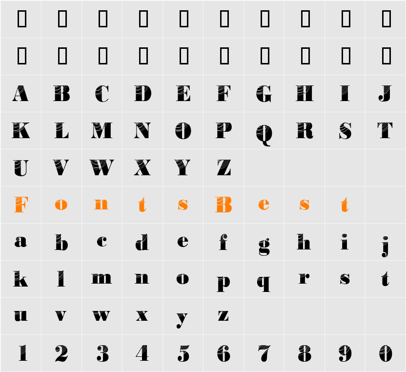 BodoniConcentric2 Character Map