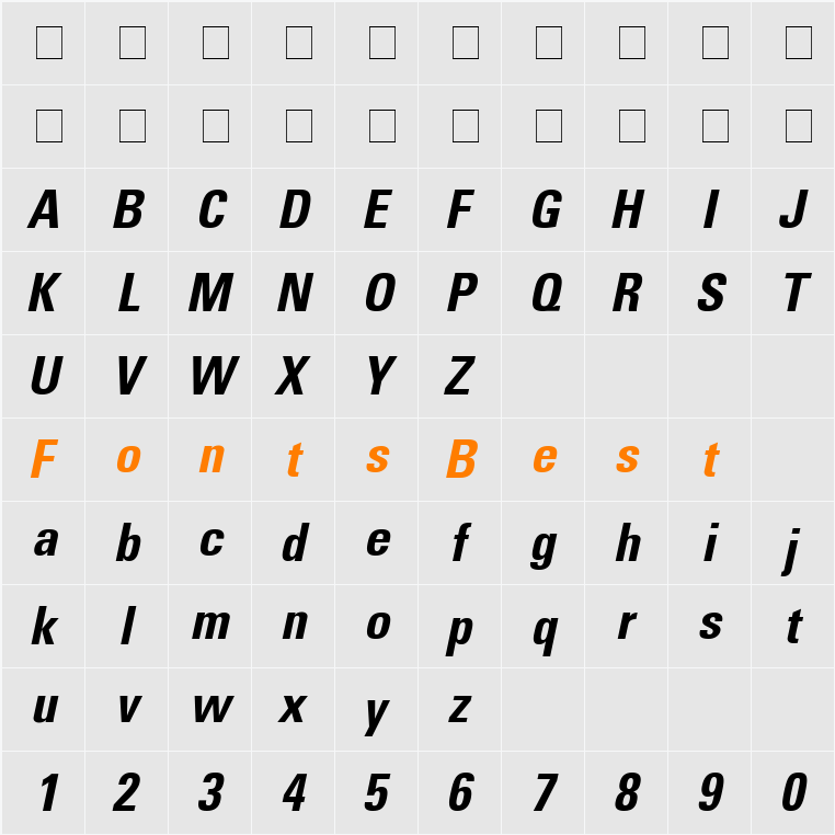 Nova Condensed SSi Character Map