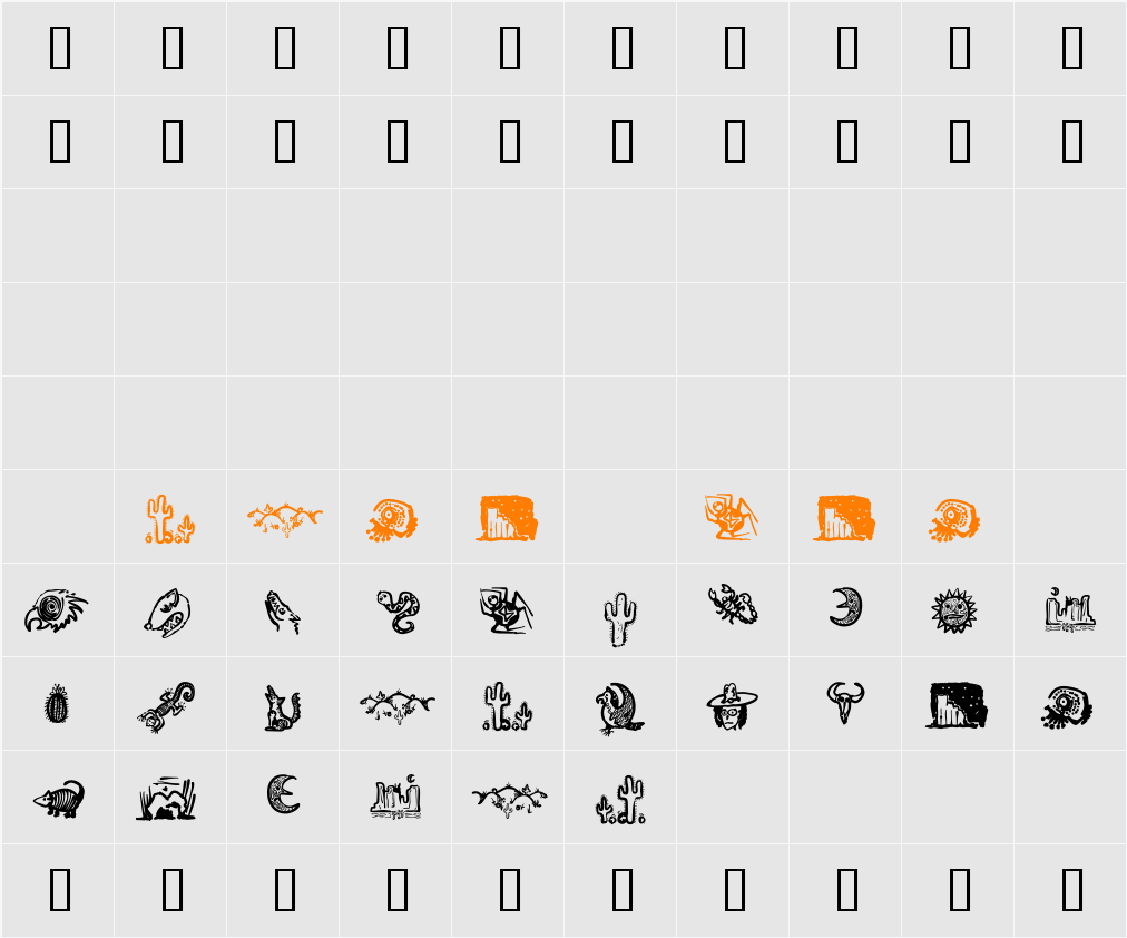 Death Valley Dingbats Character Map