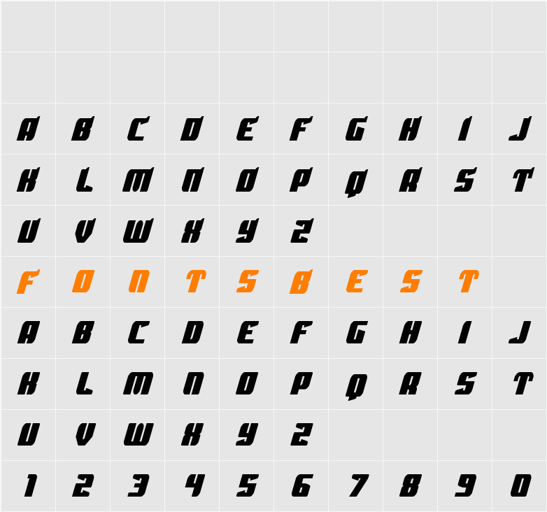 Spartaco Condensed Character Map