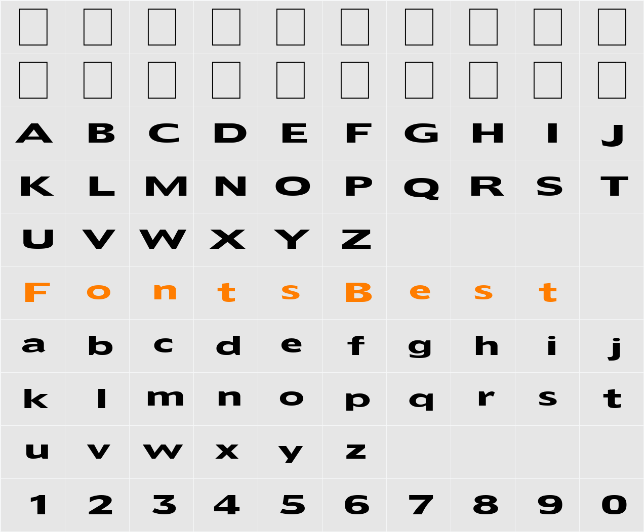 FZ BASIC 55 EX Character Map