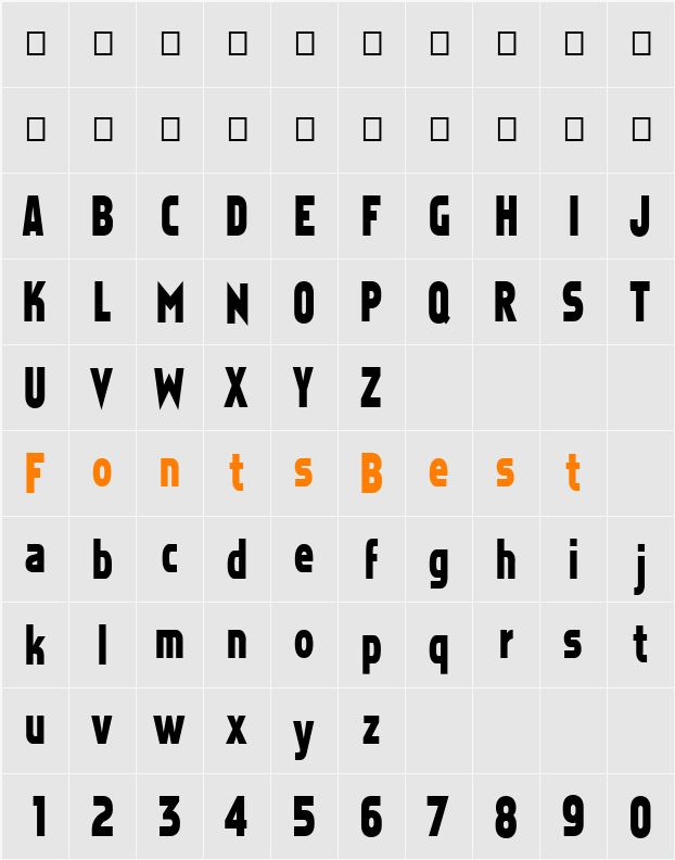 FZ BASIC 5 COND Character Map