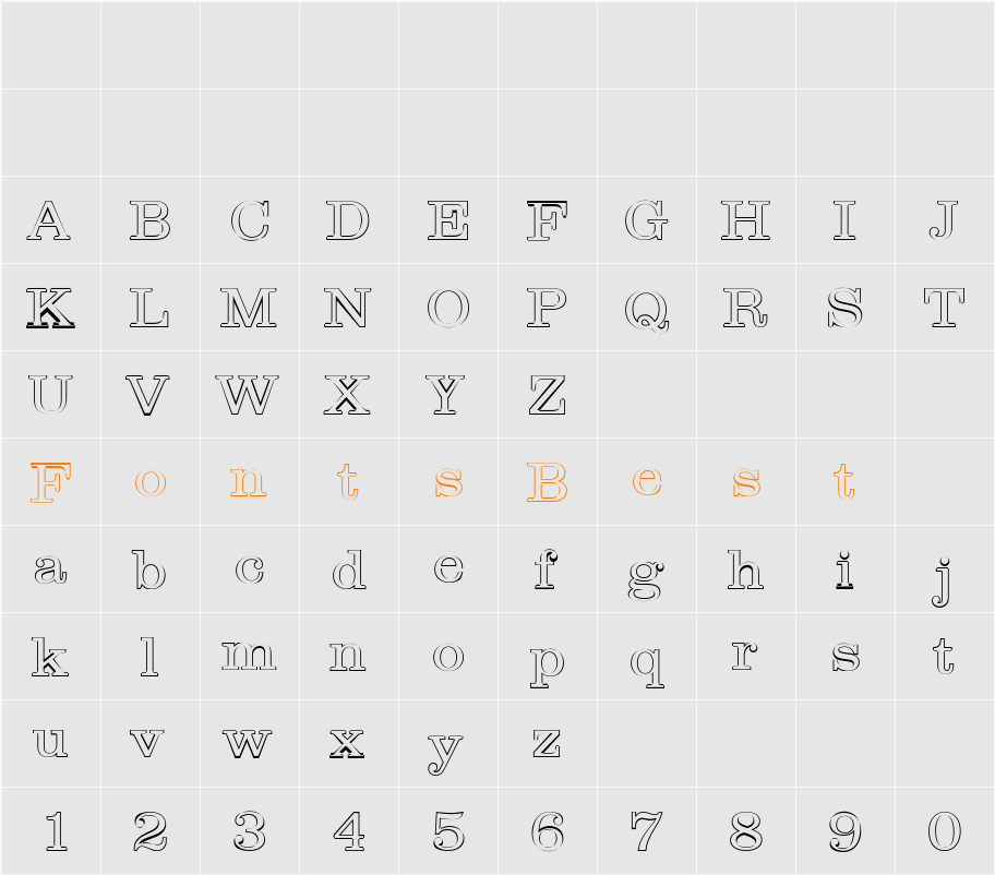 JamesBeckerOutline-Light Character Map