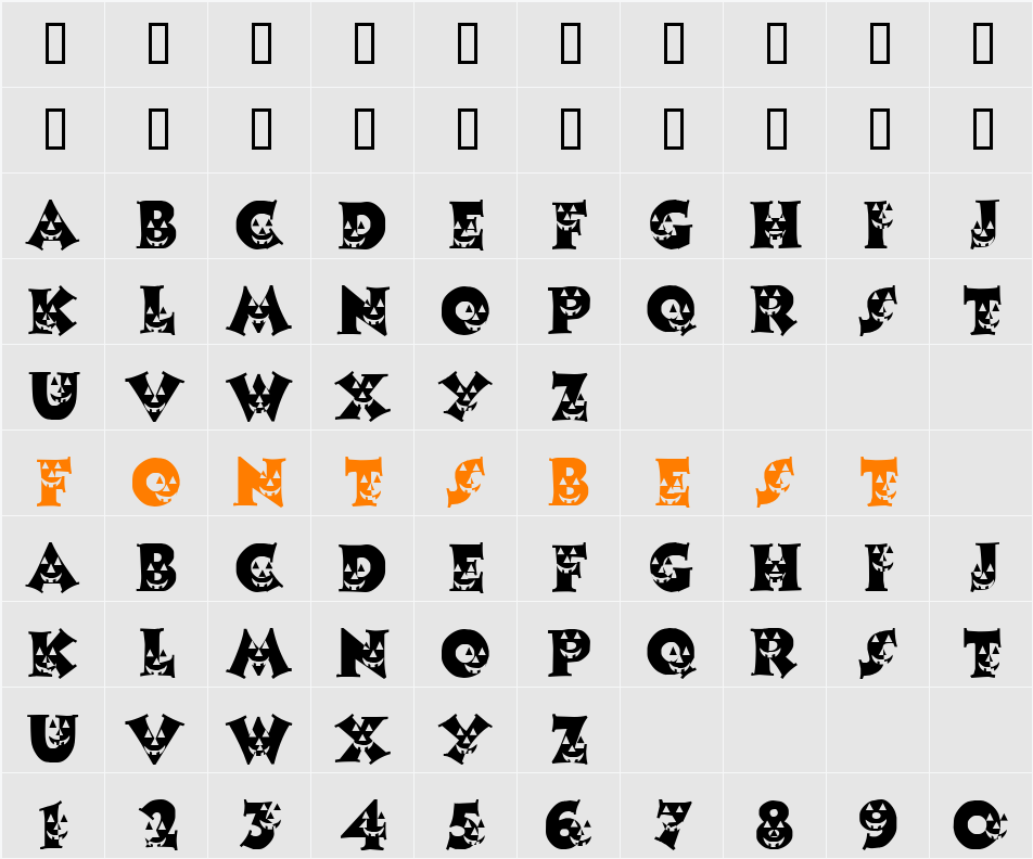 LCR Pumpkin Face Character Map