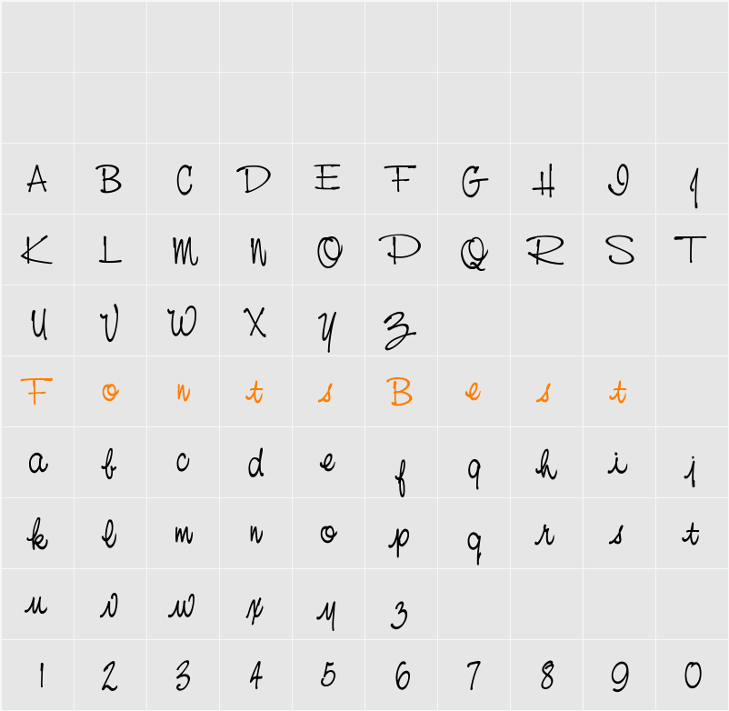 Nevison Character Map