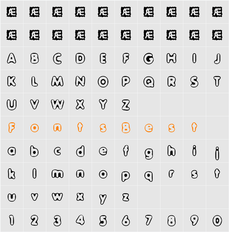 Outer Sider (BRK) Character Map