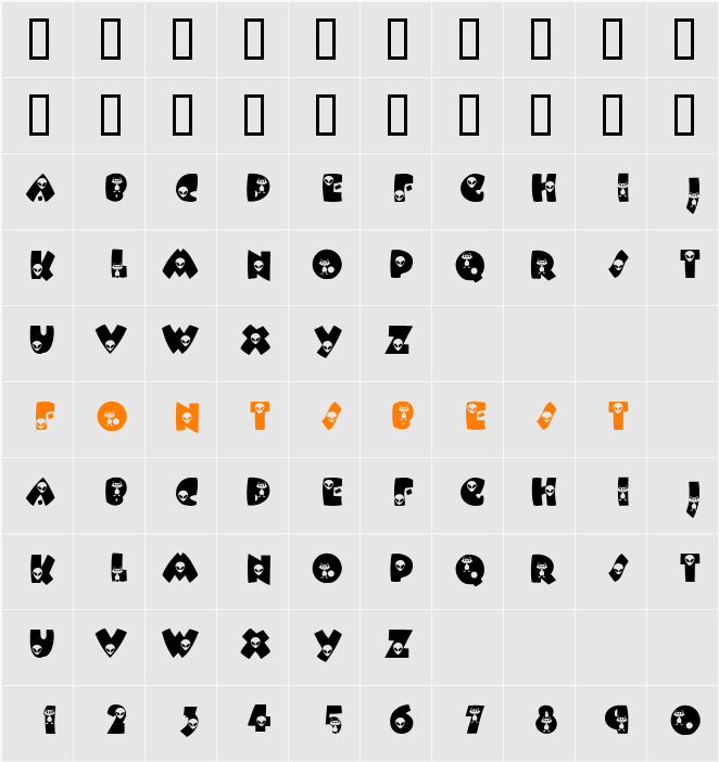 KR Alien Character Map