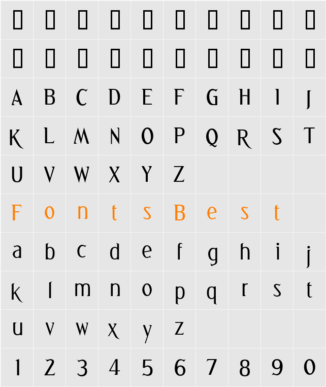 Greetings Character Map