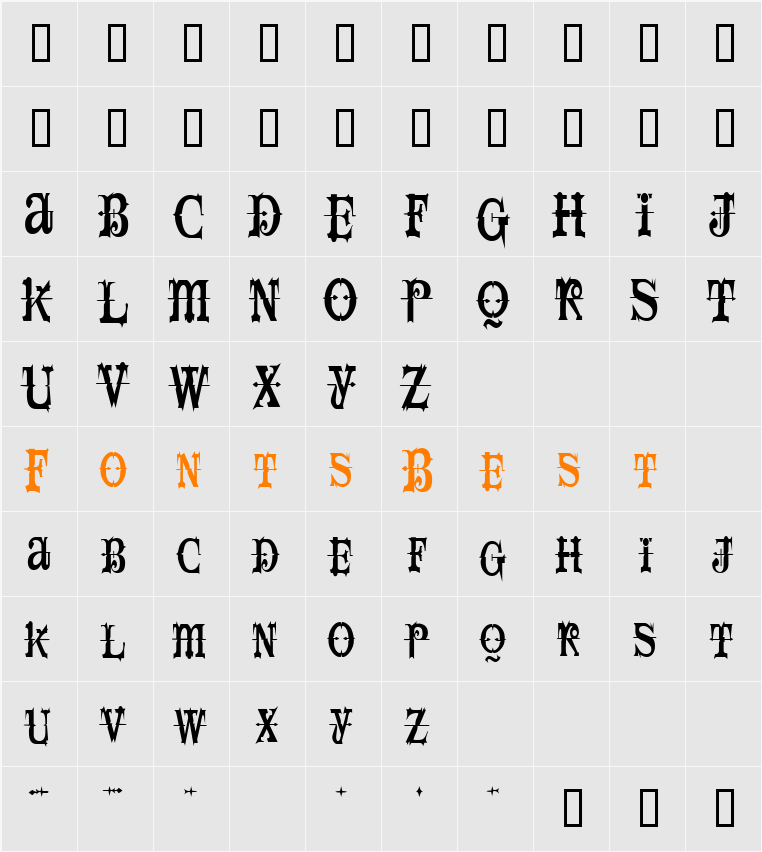 SpaceIveyCondensed Character Map